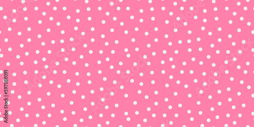 Small polka dot seamless pattern background. random dots texture. pink and white dots textile