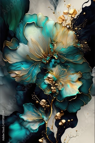 Abstract ink texture background, made with generative ai