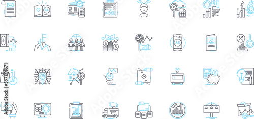 Risk research linear icons set. Hazard, Vulnerability, Probability, Mitigation, Insecurity, Peril, Exposure line vector and concept signs. Uncertainty,Contingency,Catastrophe outline Generative AI