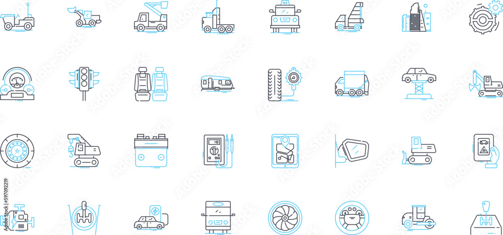 Car compnts linear icons set. Engine, Transmission, Suspension, Brakes, Steering, Wheels, Axles line vector and concept signs. Gearbox,Carburetor,Battery outline illustrations Generative AI Car compnts linear icons set. Engine, Transmission, Suspension, Brakes, Steering, Wheels, Axles line vector and concept signs. Gearbox,Carburetor,Battery outline illustrations Generative AI