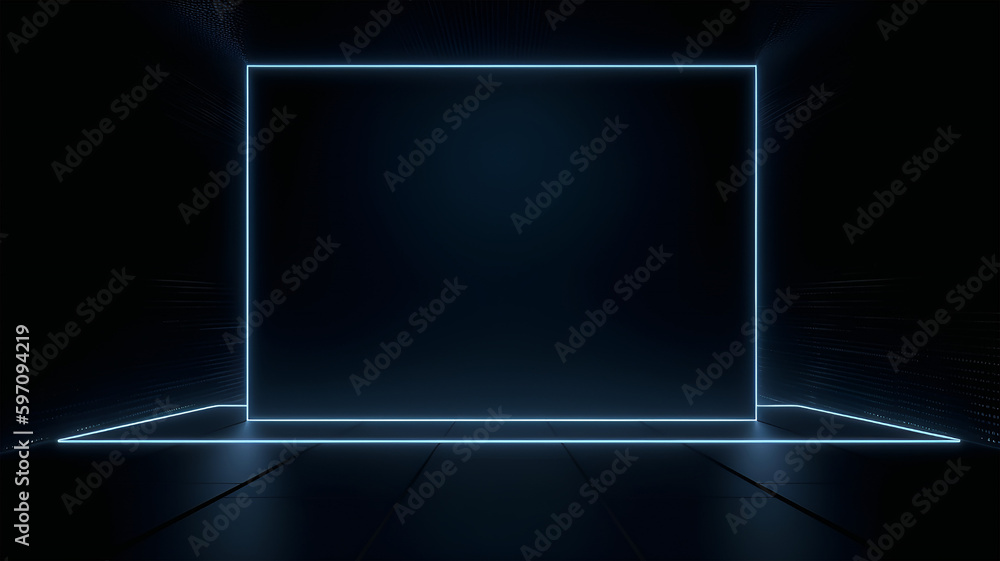Fototapeta premium Neon Frame, blank, template, free space,