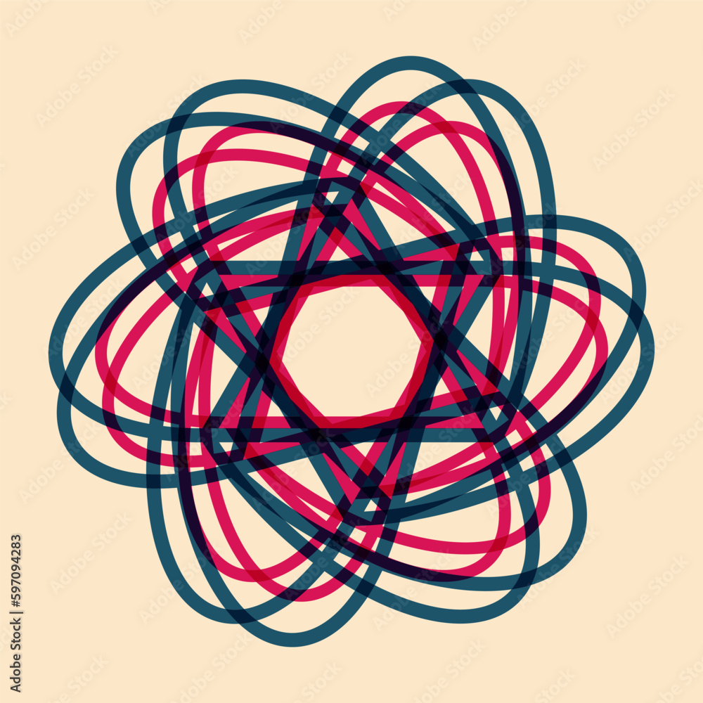 Geometric object with riso print effect. Vector. Graphic element for fabric, textile, clothing, wrapping paper, wallpaper, poster. Graphic element. Perfect For your own decoration or design Geometric object with riso print effect. Vector. Graphic element for fabric, textile, clothing, wrapping paper, wallpaper, poster. Graphic element. Perfect For your own decoration or design