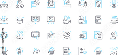 Promotional Offers linear icons set. Discounts, Coupons, Sales, Deals, Promotions, Specials, Bargains line vector and concept signs. Offers,Rebates,Markdowns outline illustrations Generative AI