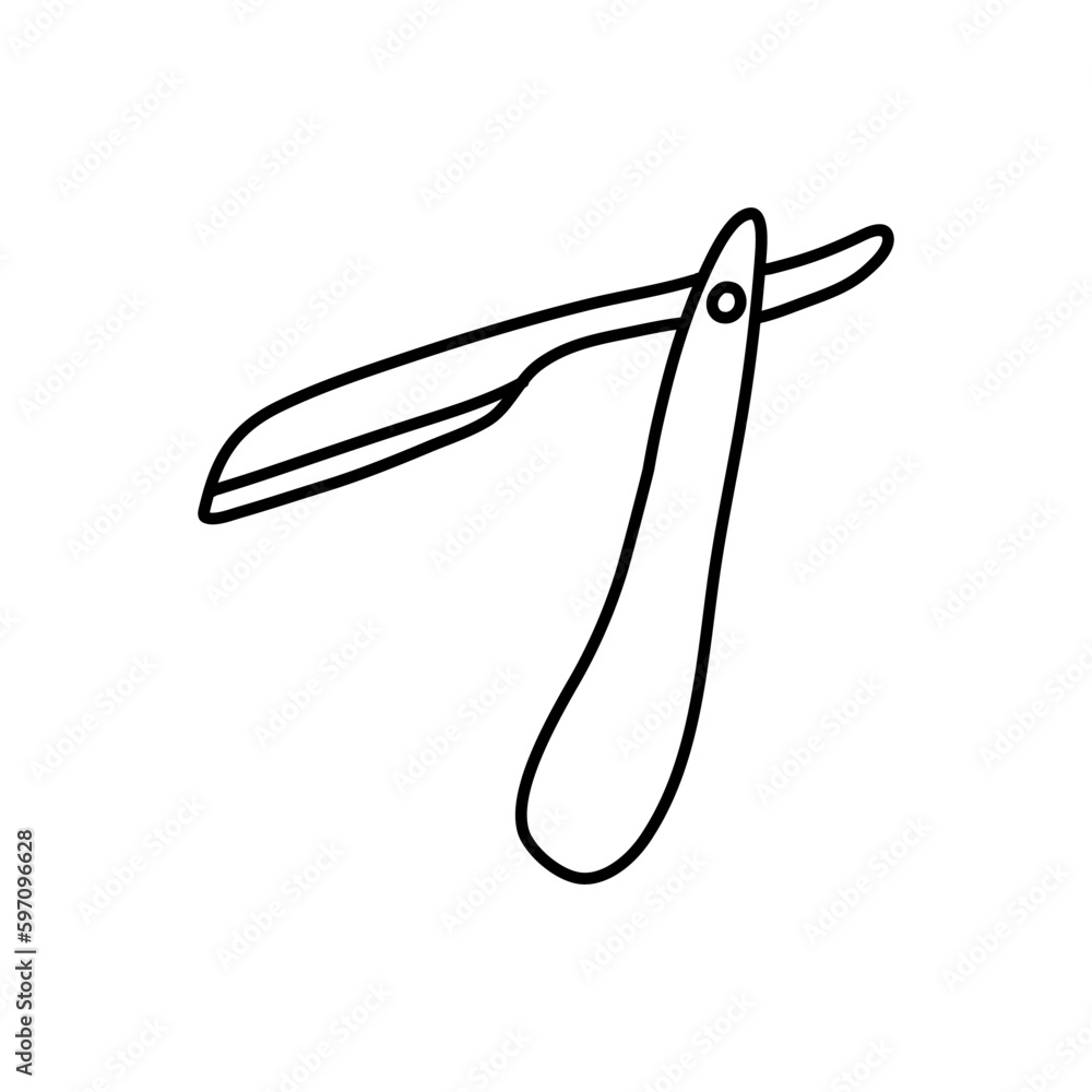 Razor, sharp razor blade doodle icon. Doodle Barber razor Vector illustration. Razor, sharp razor blade doodle icon. Doodle Barber razor Vector illustration.