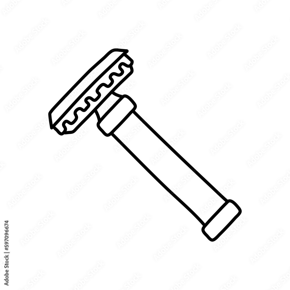 Hand drawn razor illustration in vector. Doodle razor illustration in vector. Doodle shaving razor icon. Hand drawn razor illustration in vector. Doodle razor illustration in vector. Doodle shaving razor icon.