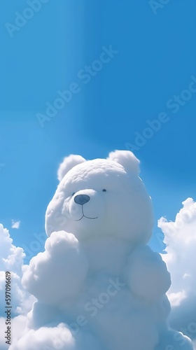 Sky shaped like a teddy bear. Generative AI