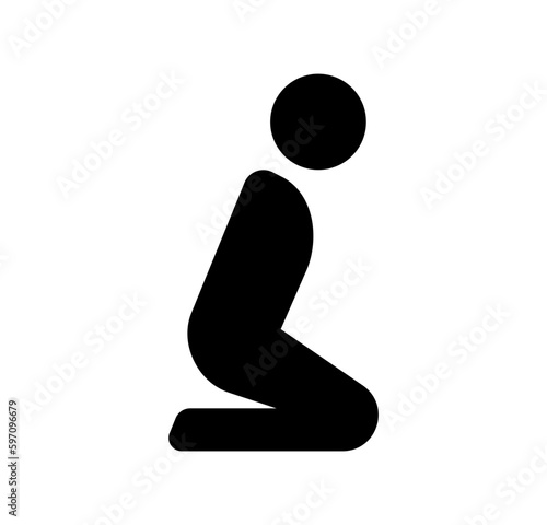 Muslim prayer room vector icon illustration