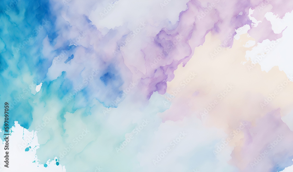 scattered watercolor abstract multicolor background, generative AI