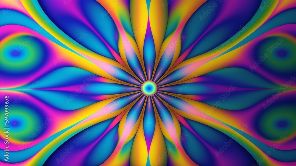 A Breathtaking Image Of A Colorful Flower With A Center Of Petals AI Generative A Breathtaking Image Of A Colorful Flower With A Center Of Petals AI Generative