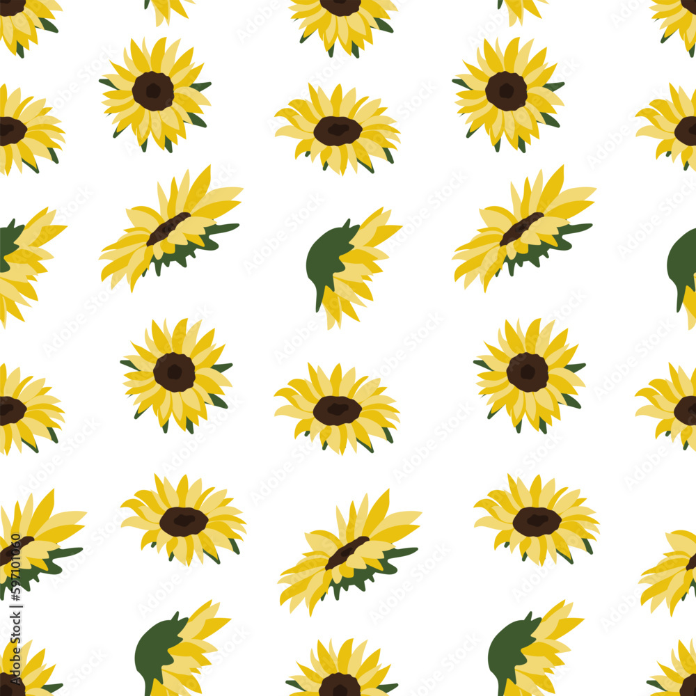 seamless pattern with sunflowers background.Eps 10 vector. seamless pattern with sunflowers background.Eps 10 vector.