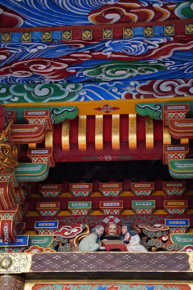 Fototapeta premium 成田山新勝寺、成田、千葉県、日本、なりたさん、しんしょうじ、お寺、成田山、新勝寺、寺、建築、建物、提灯、赤、大きい、三重塔、塔、カラフル、装飾、彫刻、カラー、色、塔、龍、ドラゴン、参拝、初詣、お参り、信仰、お祈り、願い事、観光、ツアー、旅、旅行、旅行者、