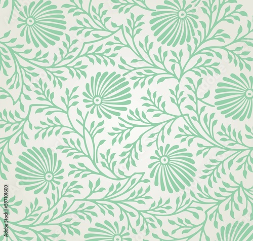 Wallpaper Mural traditional wedding card design, paisley floral pattern , royal India	 Torontodigital.ca