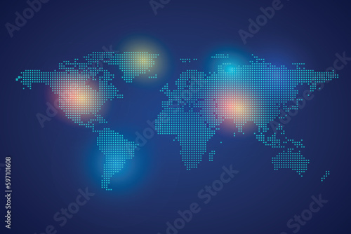 World Map Technology Global Connection. world map of communication world. 