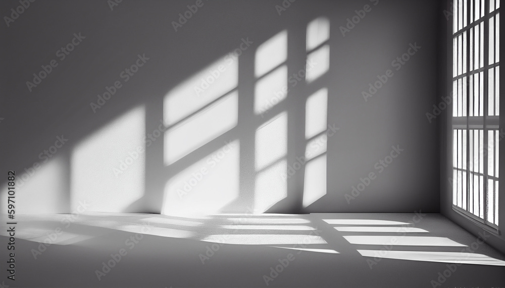 Obraz premium Gray background with shadow and light. 3d render 