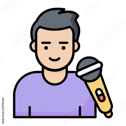 Rapper Line Color Icon