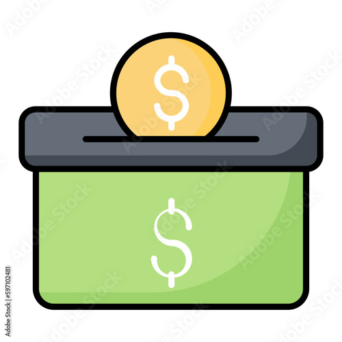 Fundraising Line Color Icon
