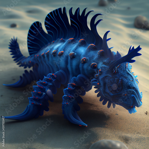 Blue glaucus under water | Blue dragon | Blue sea slug | Glaucus Atlanticus |  photo