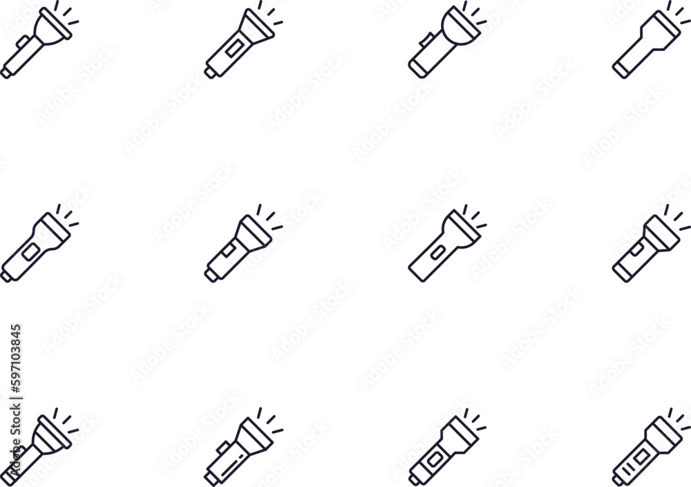 Flashlight concept. Collection of light high quality vector outline signs for web pages, books, online stores, flyers, banners etc. Set of premium illustrations isolated on white background Flashlight concept. Collection of light high quality vector outline signs for web pages, books, online stores, flyers, banners etc. Set of premium illustrations isolated on white background