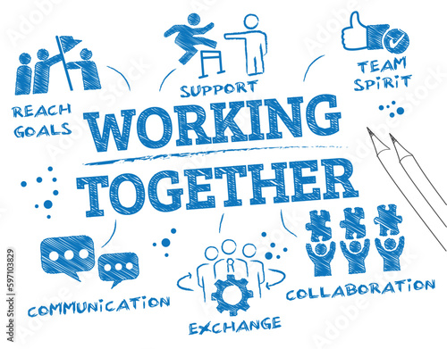 Working together - collaboration and teamwork vector illustration