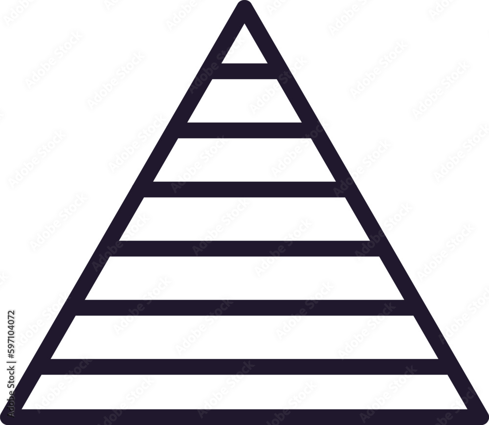 Pyramid vector line icon. Premium quality logo for web sites, design, online shops, companies, books, advertisements. Black outline pictogram isolated on white background Pyramid vector line icon. Premium quality logo for web sites, design, online shops, companies, books, advertisements. Black outline pictogram isolated on white background