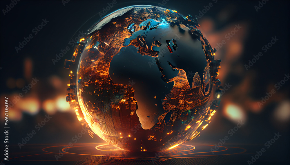 3d background for internet business. Global network and telecommunications on earth 3d background for internet business. Global network and telecommunications on earth
