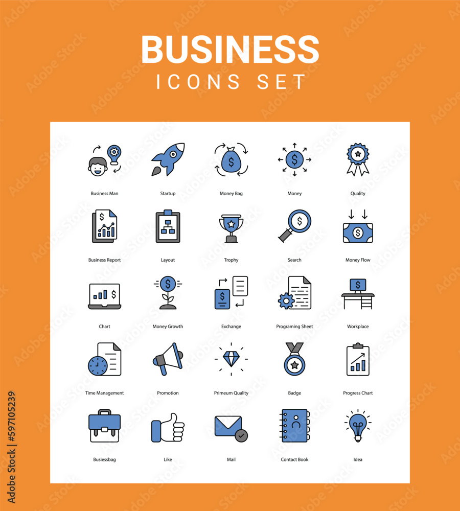Fototapeta premium Business related icon set