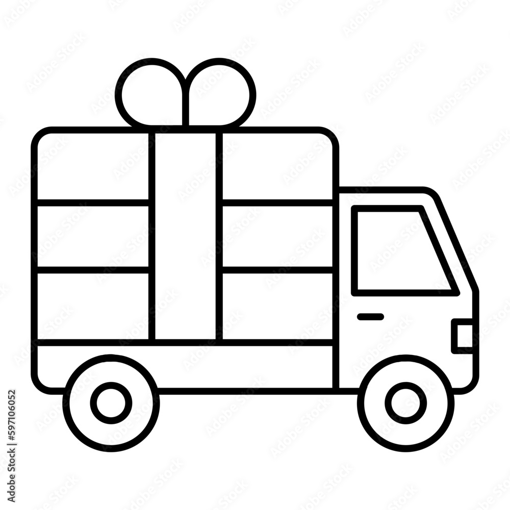 Gift Delivery Thin Line Icon Gift Delivery Thin Line Icon
