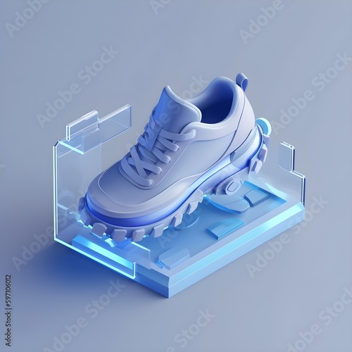 ice sneakers on a white background