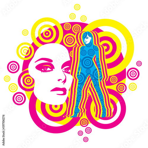 donna illustrazione stile sixties