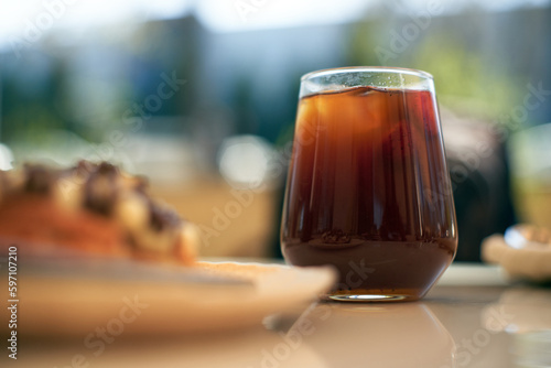 cold coffee in cafe