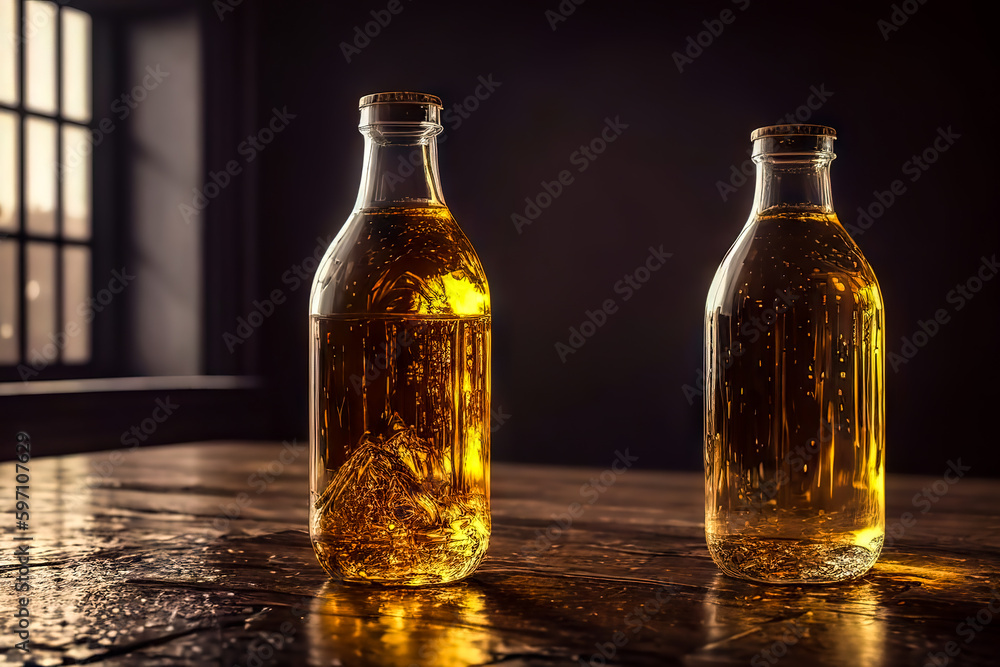 bottle of lemonade on the table