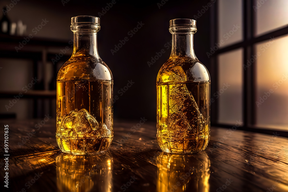 bottle of lemonade on the table bottle of lemonade on the table