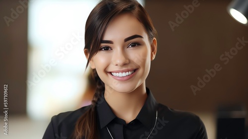 A smile thats ready to provide the best services. AI-generated