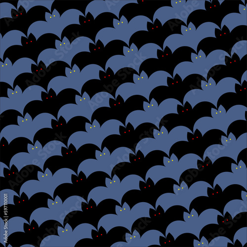 Pattern pipistrelli blu e nero