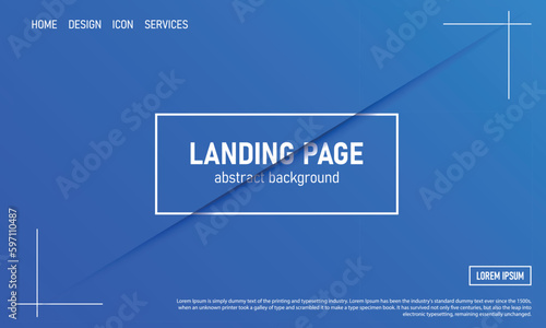 Blue gradient sliced landing page. Geometric background, wallpaper for web sites, social media posts, covers, banners, labels. Dynamic shapes composition.