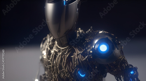 A humanoid entirely wrapped in cables with insane Details