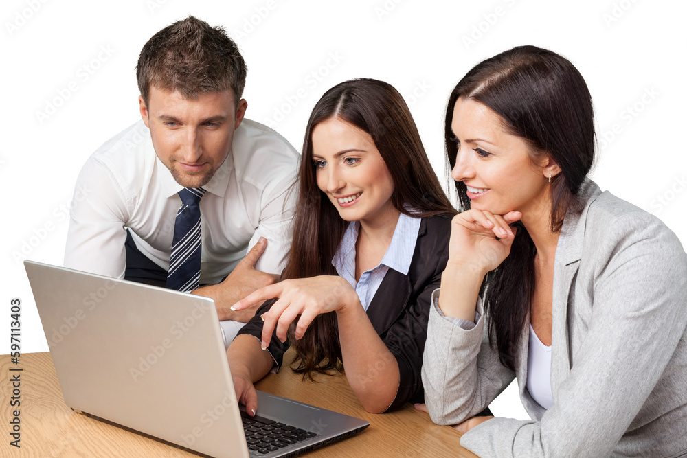 Portrait of Businesspeople Working with Laptop Portrait of Businesspeople Working with Laptop
