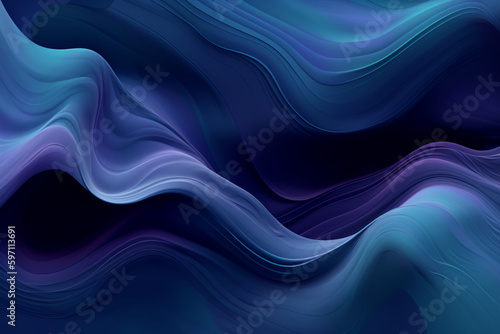 abstract blue background,abstract blue purple texture with blue wavy waves, Generative AI