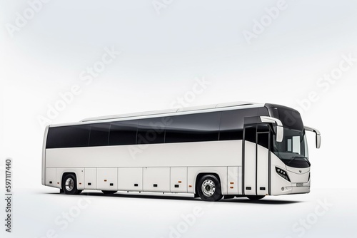 White background coach bus. Generative AI