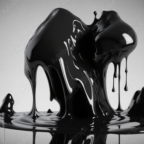hyperrealistic soft focus melting bright black and white 3d paint for an experimental art exhibition in the style of Cinema 4D rendering