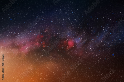 Night starry sky. Milky Way, stars and nebula. Space vector background