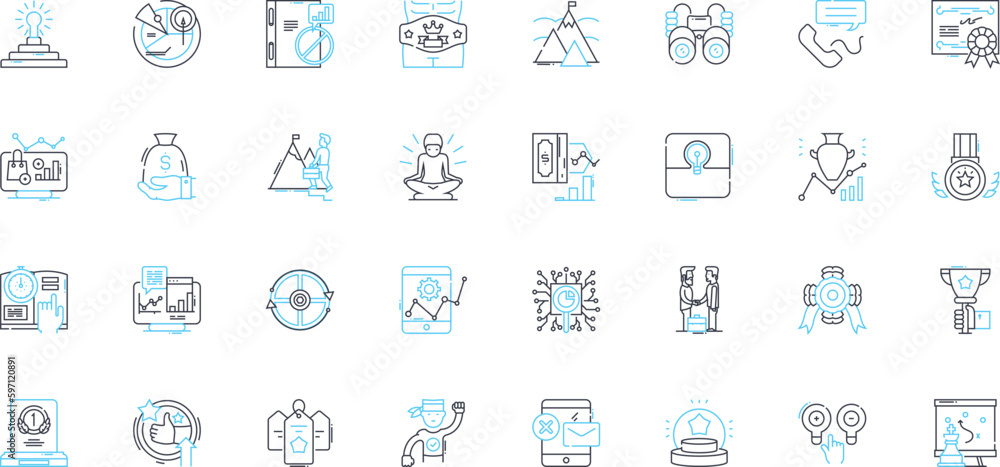 Marketing plan linear icons set. Strategy, Budget, Goals, Research, Tactics, Targeting, Branding line vector and concept signs. Channels,Audience,Positioning outline illustrations Marketing plan linear icons set. Strategy, Budget, Goals, Research, Tactics, Targeting, Branding line vector and concept signs. Channels,Audience,Positioning outline illustrations