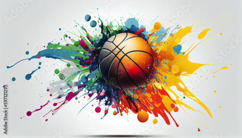 colorful splash with sport ball © Samvel