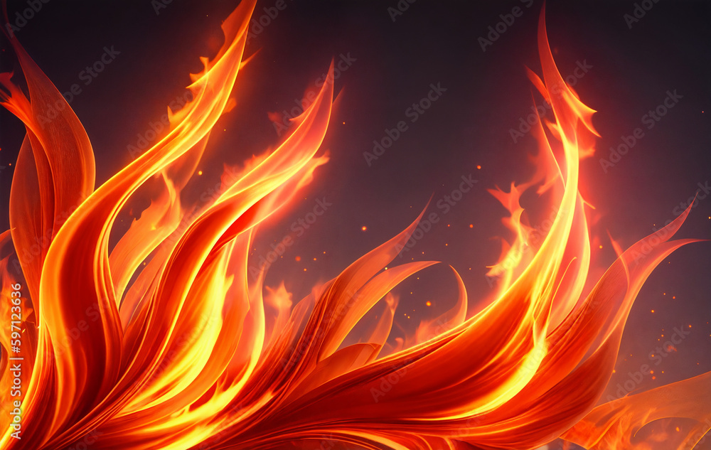 flame abstract background with generative AI technology