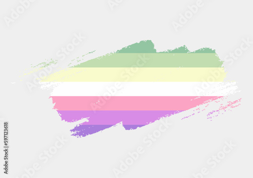 Genderfae Flag painted with brush on white background. LGBT rights concept. Modern pride parades poster. Vector illustration