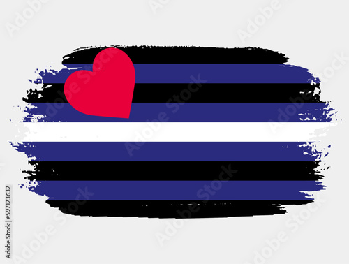 Leather Pride Flag painted with brush on white background. LGBT rights concept. Modern pride parades poster. Vector illustration