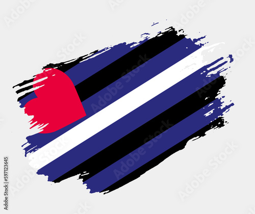 Leather Pride Flag painted with brush on white background. LGBT rights concept. Modern pride parades poster. Vector illustration