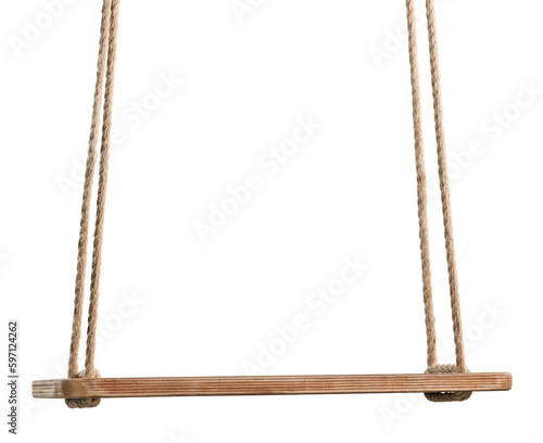 Fototapeta Naklejka Na Ścianę i Meble -  Classic wooden swing on the rope for playing