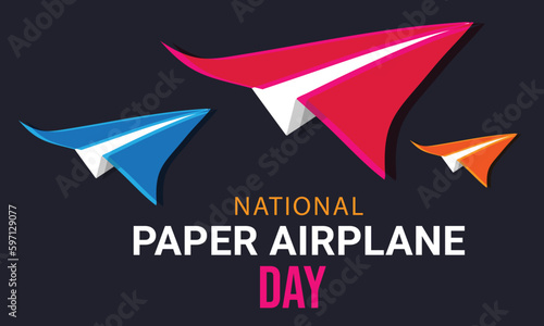 National Paper Airplane Day. Template for background, banner, card, poster. vector illustration.