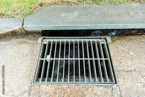 stormwater drain and grate photo